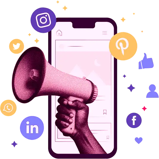 Social Media Marketing Mobile Phone Concept Influencer With Trendy Effet Hand Halftoon Hand 1 - Doc-Rep social media marketing mobile phone concept influencer with trendy effet hand halftoon hand 1